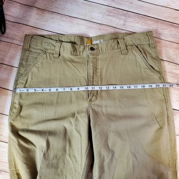Carhartt Men's 38x34 Relaxed Fit Rigby Dungaree Tan Canvas Pants - Picture 10 of 11